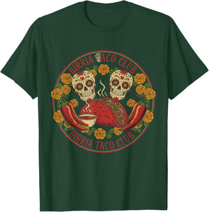 Funny Vintage Foodie Mexican Food Mascot Birria Taco Club T-Shirt - T-Shirt | Forest