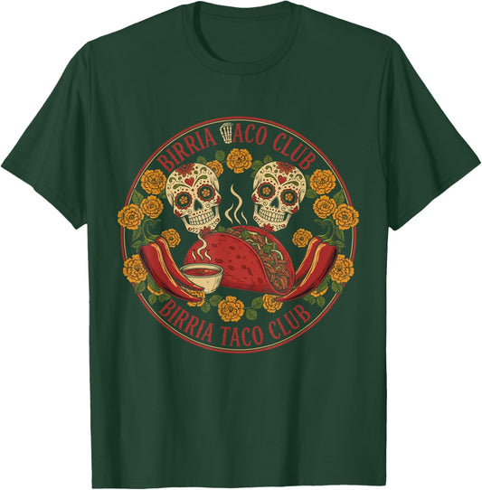 Funny Vintage Foodie Mexican Food Mascot Birria Taco Club T-Shirt - T-Shirt | Forest