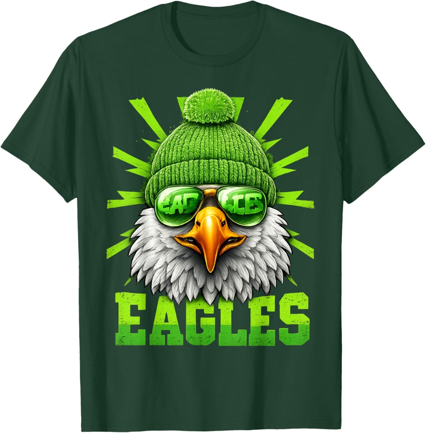 Vintage Cool Face Eagles with Sunglasses Family T-Shirt - T-Shirt | Forest