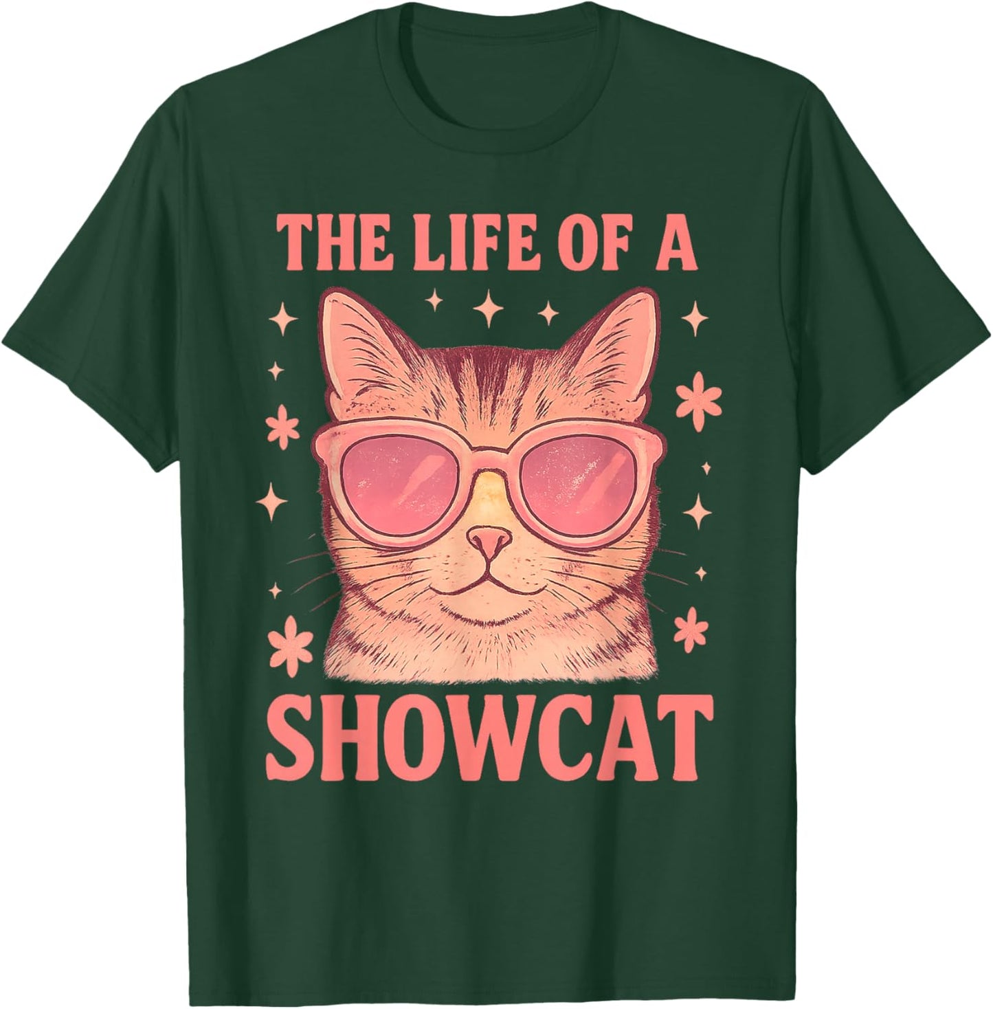 The Life of a Showcat Cute Pink Girly Cat Sunglasses y2k T-Shirt - T-Shirt | Forest