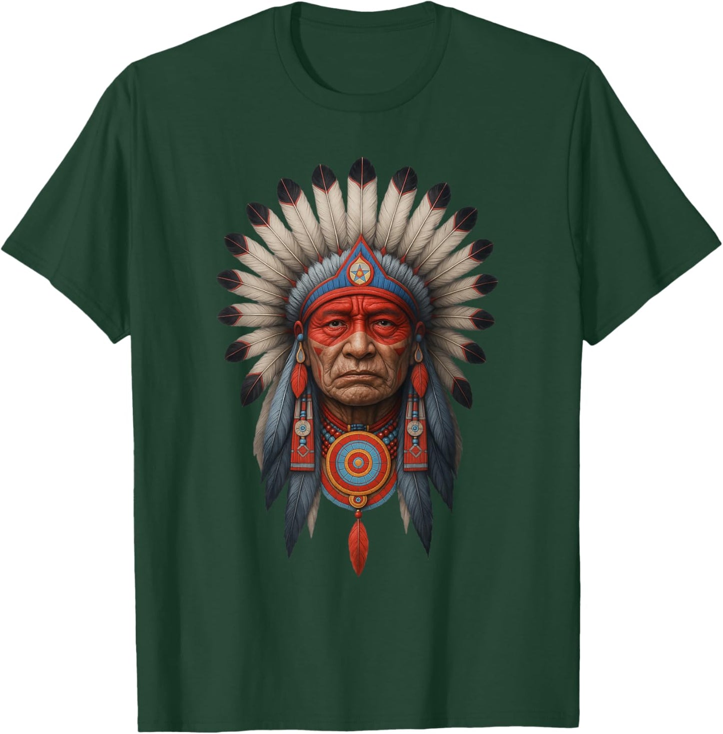Native American Navajo Headdress Chief T-Shirt - T-Shirt | Forest