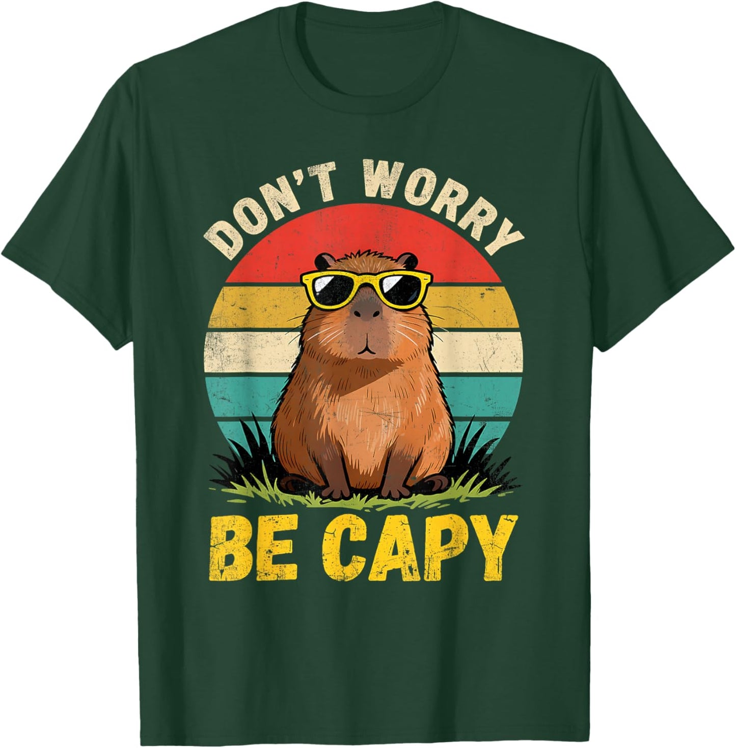 Toddler Don't Worry Be Capy Cute Capybara Birthday Kids T-Shirt - T-Shirt | Forest