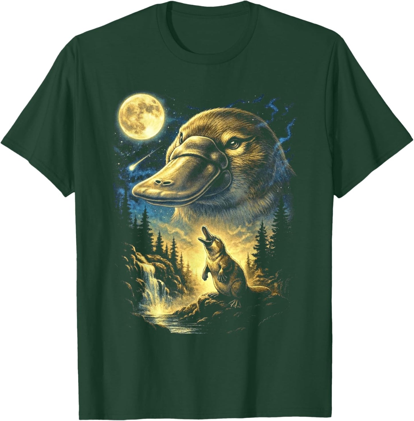 Platypus Howling to The Moon Meme Funny 90's Platypus T-Shirt - T-Shirt | Forest