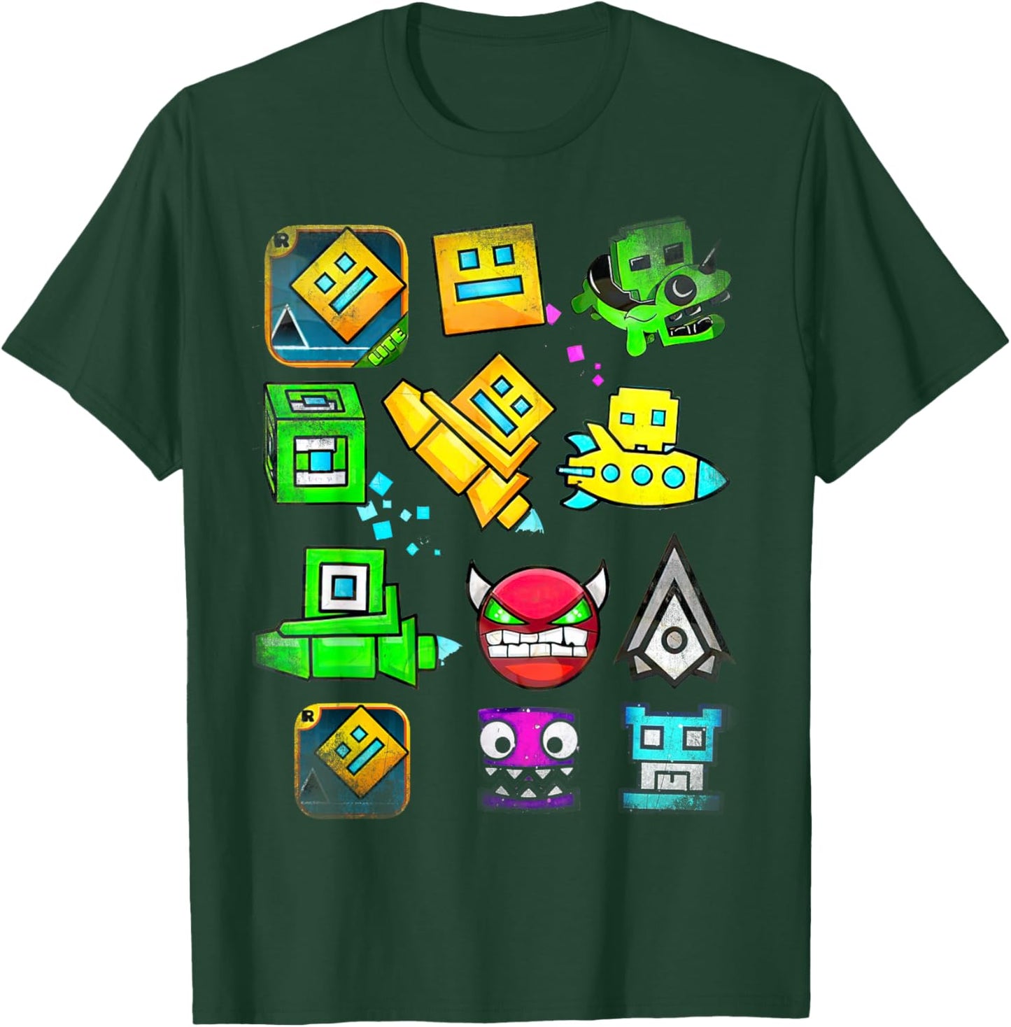 Video Game Geometry Video Gamer Lover Dash T-Shirt - T-Shirt | Forest