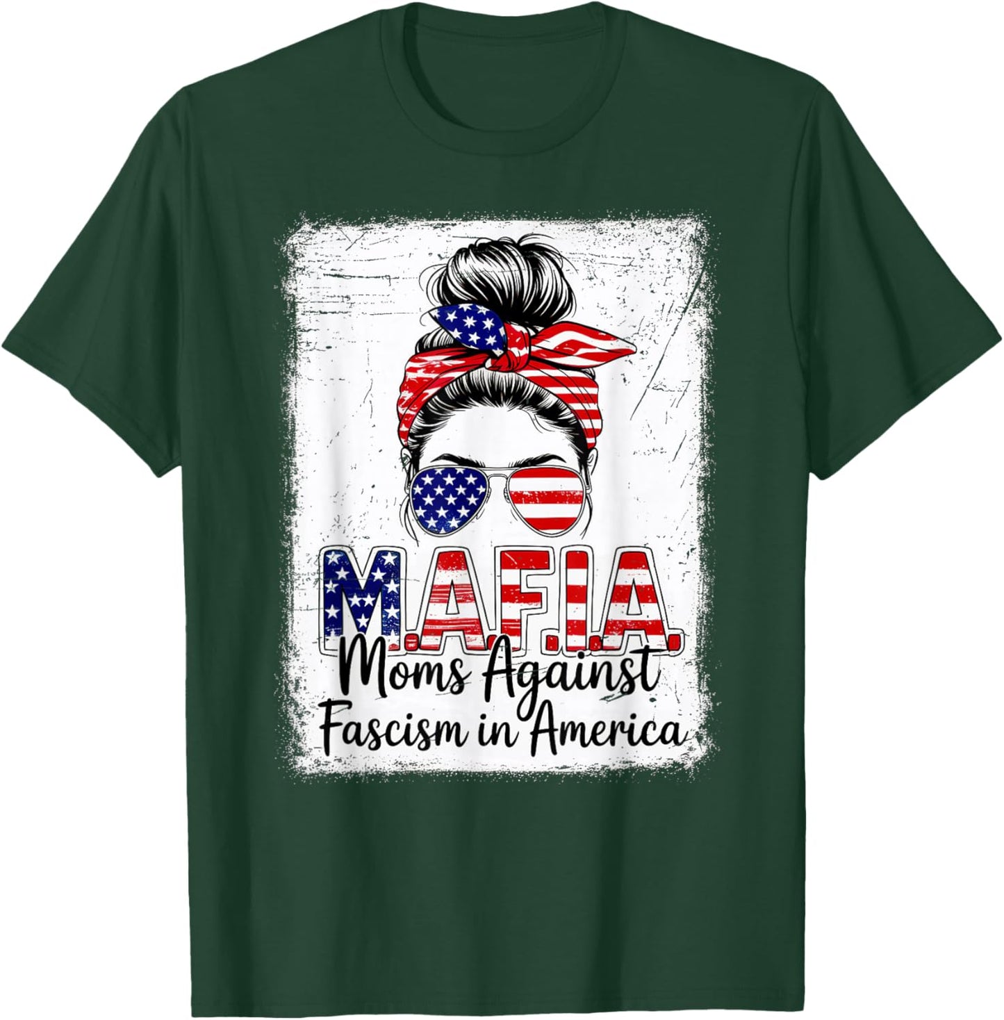 Moms Against Fascism in America Patriotic Graphic T-Shirt - T-Shirt | Forest