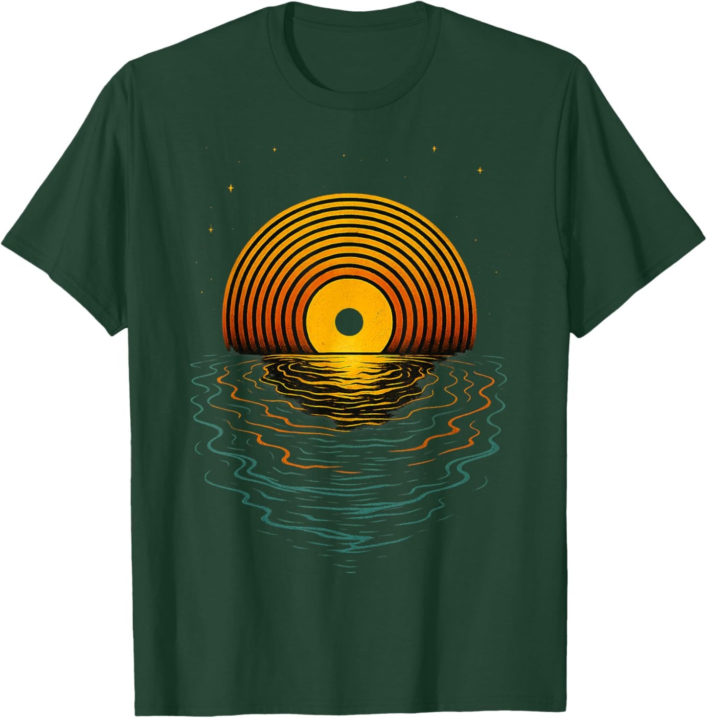 Vinyl Music Vinyl Moon Vinyl Record Lovers Collectors T-Shirt - T-Shirt | Forest