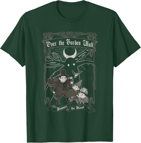 Over The Garden Wall Vintage Framed Scene Spooky Cartoon T-Shirt - T-Shirt | Forest