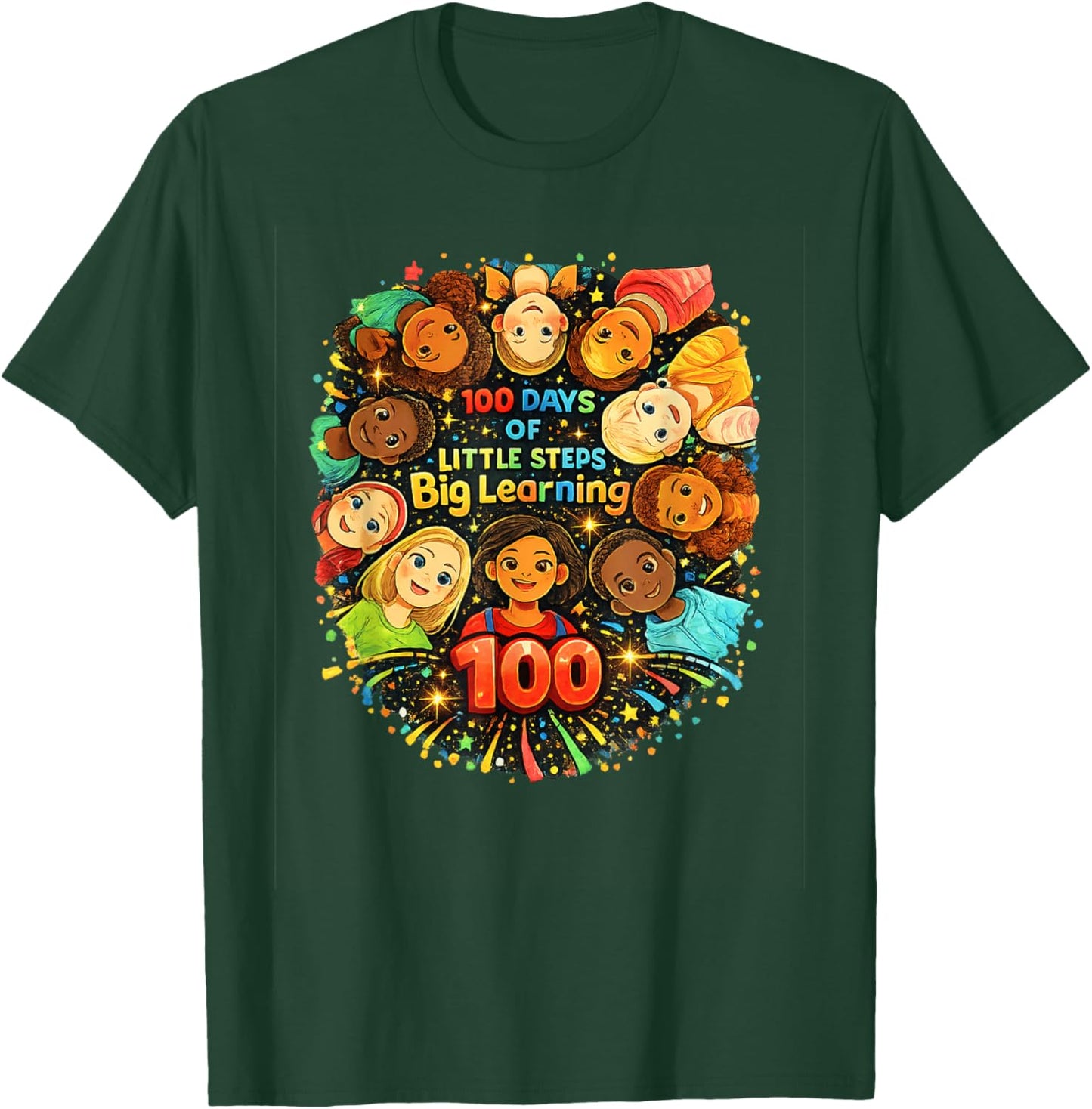 Awesome 100 Days of School | 100th Day of School Kids T-Shirt - T-Shirt | Forest