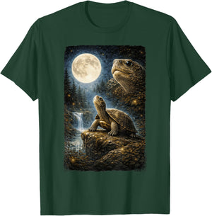 Funny Turtle Art Design Turtle Howling at The Moon T-Shirt - T-Shirt | Forest