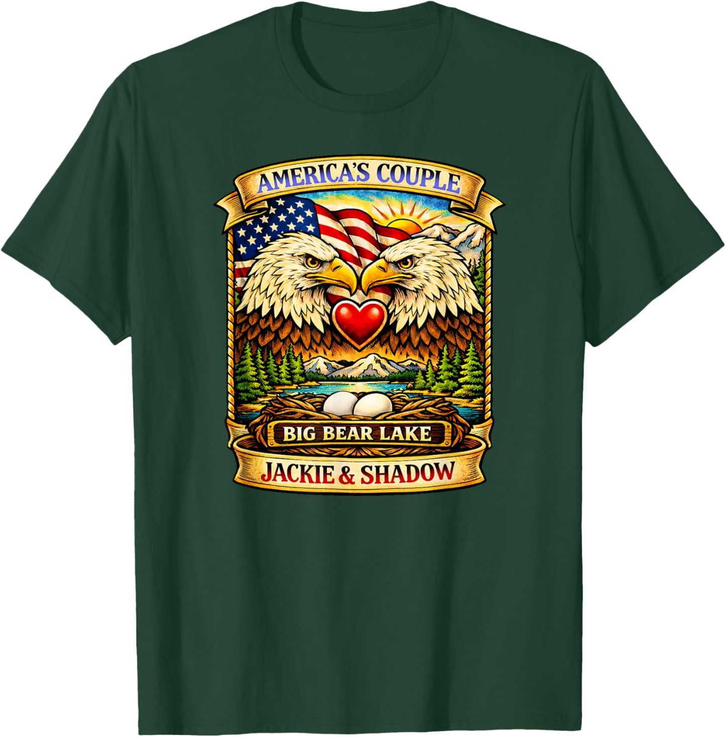 Jackie Shadow Eagle Big Bear Lake California America USA T-Shirt - T-Shirt | Forest