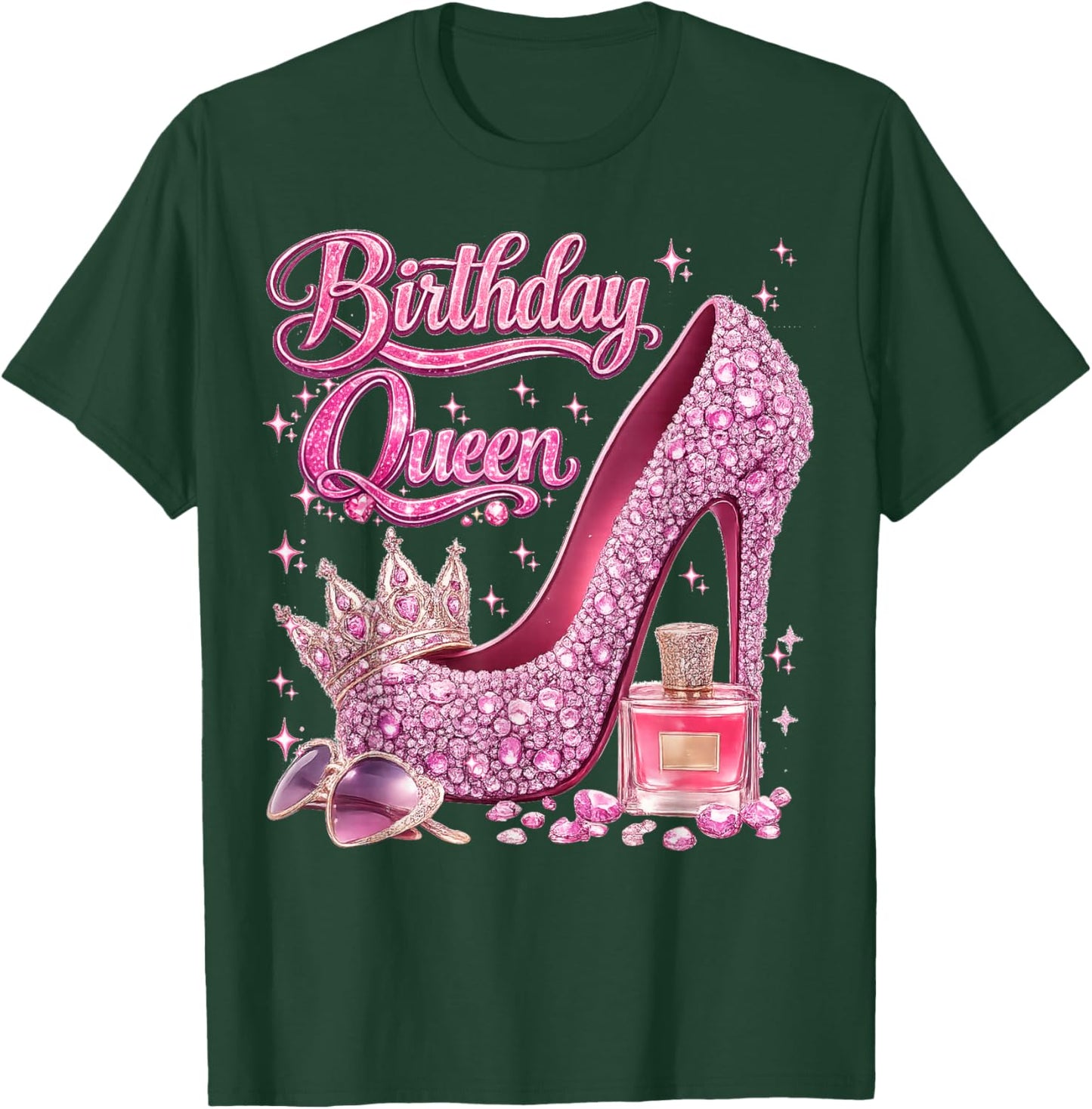 Birthday Queen Happy Birthday Party Girls Women T-Shirt - T-Shirt | Forest