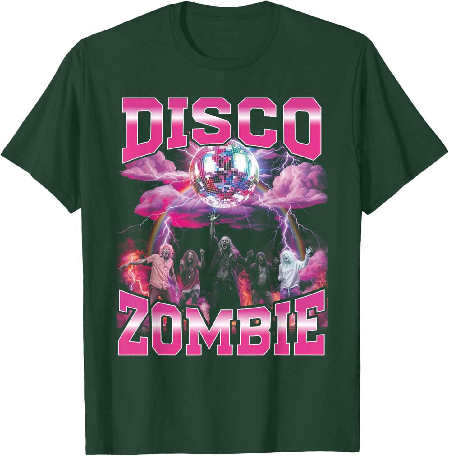 Disco Zombie Bootleg Funny 70s Party Bootleg Halloween T-Shirt - T-Shirt | Forest