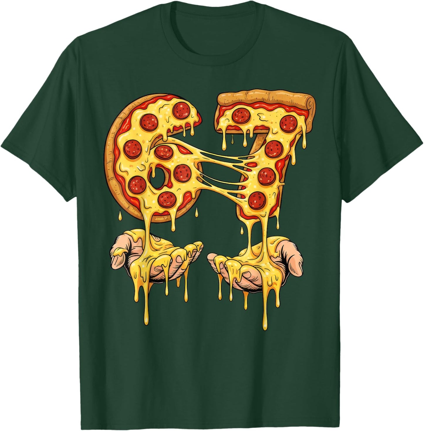 67 Pizza Six Seven Bruh Funny Meme Men Women Boy Girl Kids T-Shirt - T-Shirt | Forest