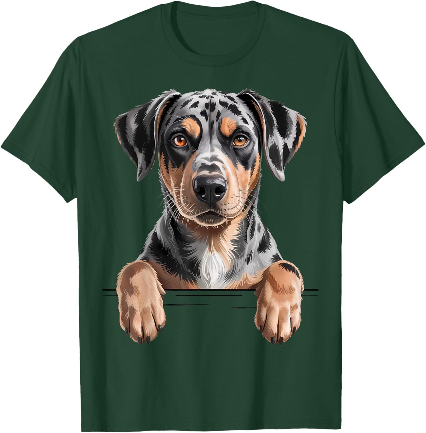 Catahoula Leopard Dog Cute Funny Peeking Puppy T-Shirt - T-Shirt | Forest