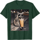 Raccoon Drinking Iced Coffee Funny Animal Meme T-Shirt - T-Shirt | Forest