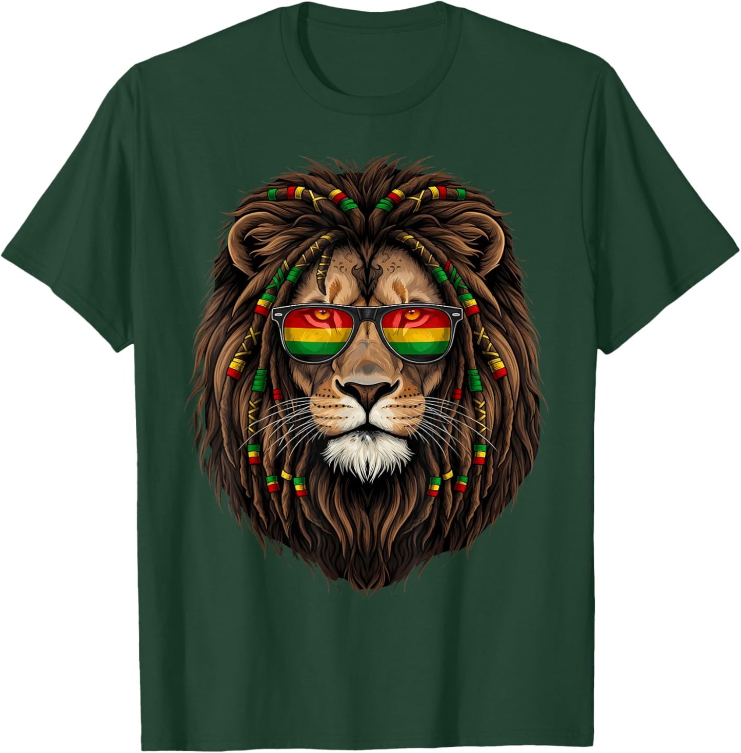 Jamaican Lion of Judah Rastafari Roots Rasta Reggae Music T-Shirt - T-Shirt | Forest
