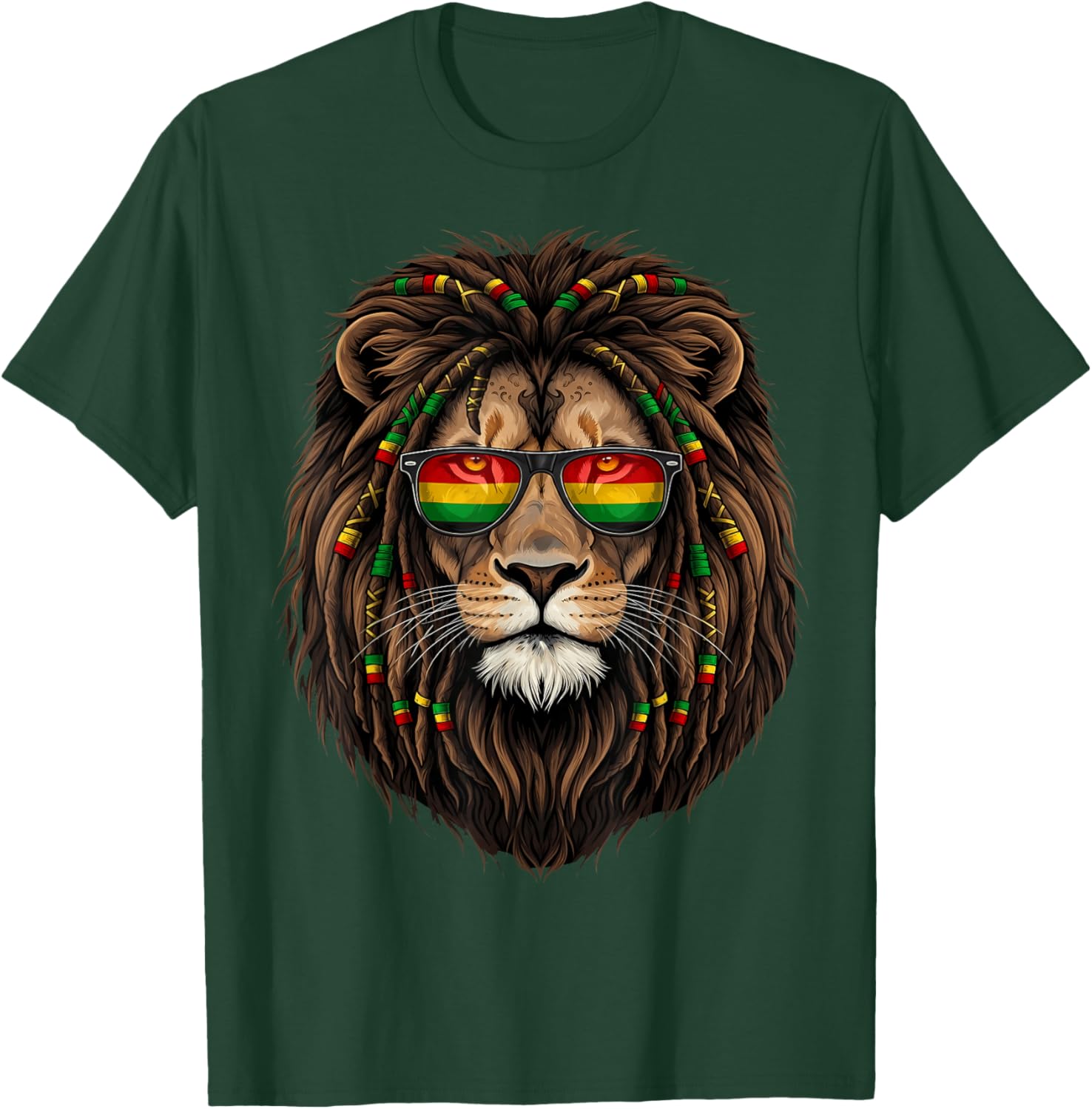 Jamaican Lion of Judah Rastafari Roots Rasta Reggae Music T-Shirt - T-Shirt | Forest