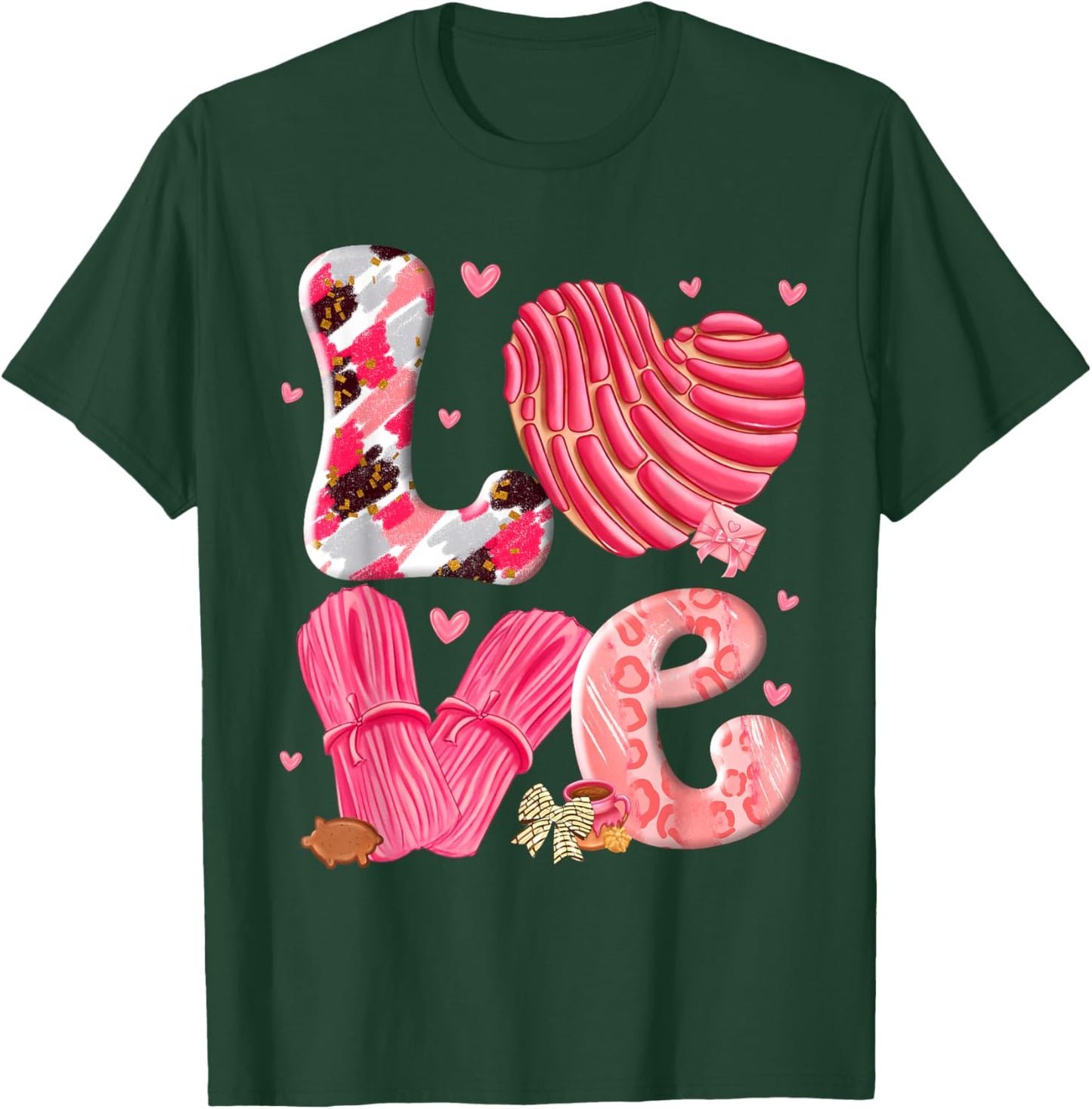 Concha Love Valentine's Day Mexican Sweet Pan Dulce Lover T-Shirt - T-Shirt | Forest