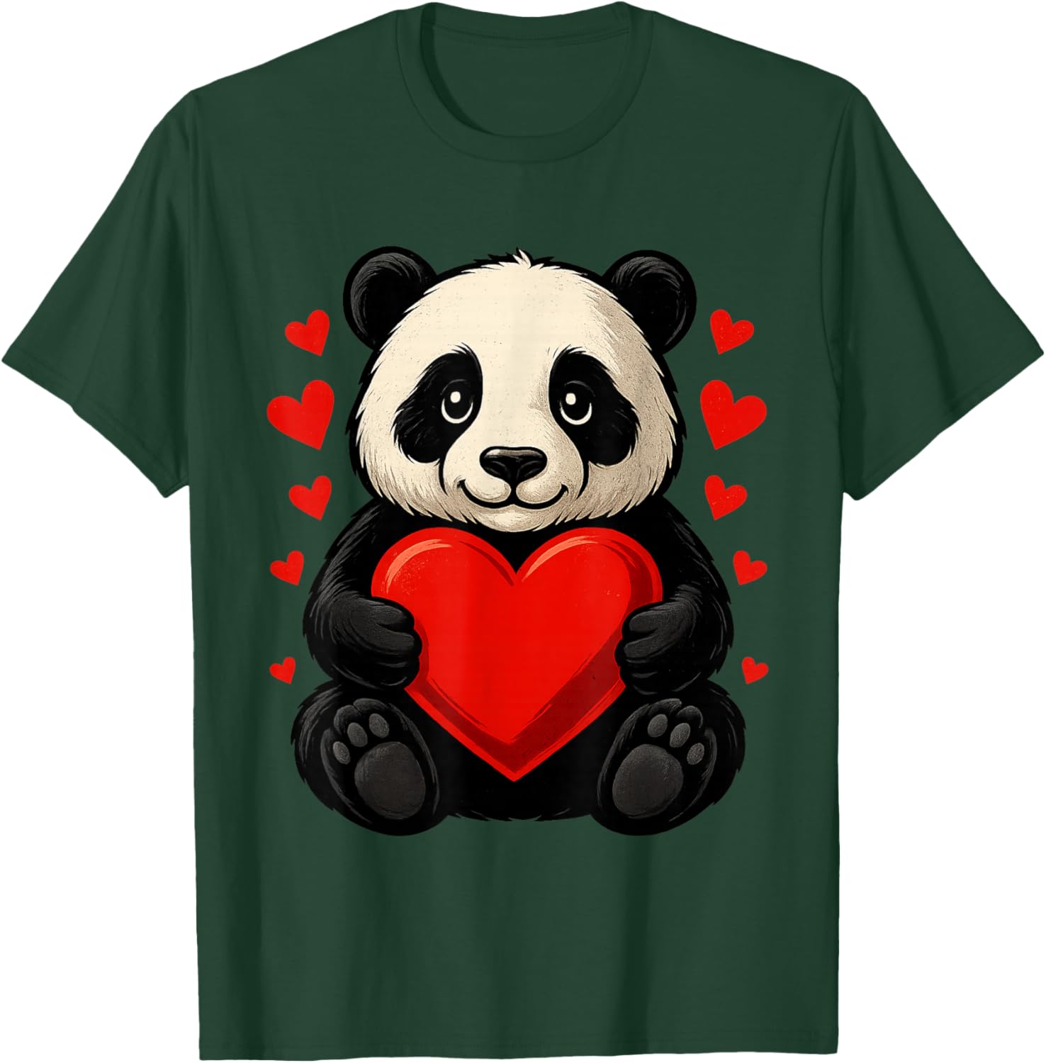 Panda Heart Valentines Day Boys Girls Women Men Bear Lover T-Shirt - T-Shirt | Forest