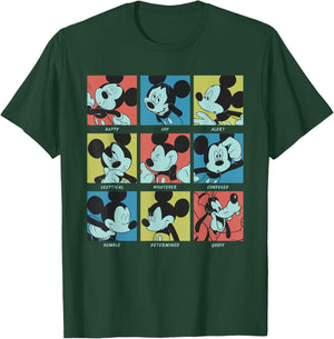 Disney Mickey Mouse and Goofy Current Mood Funny Retro Moods T-Shirt - T-Shirt | Forest