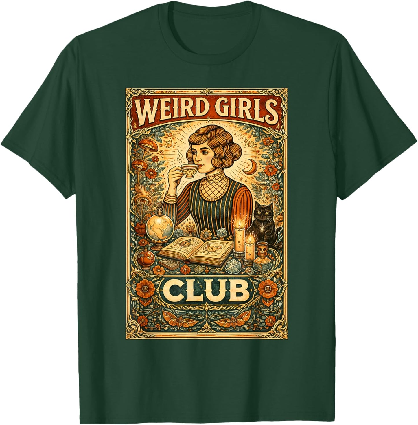 Weird Girls Club Vintage Feminist Gothic Art Introvert T-Shirt - T-Shirt | Forest