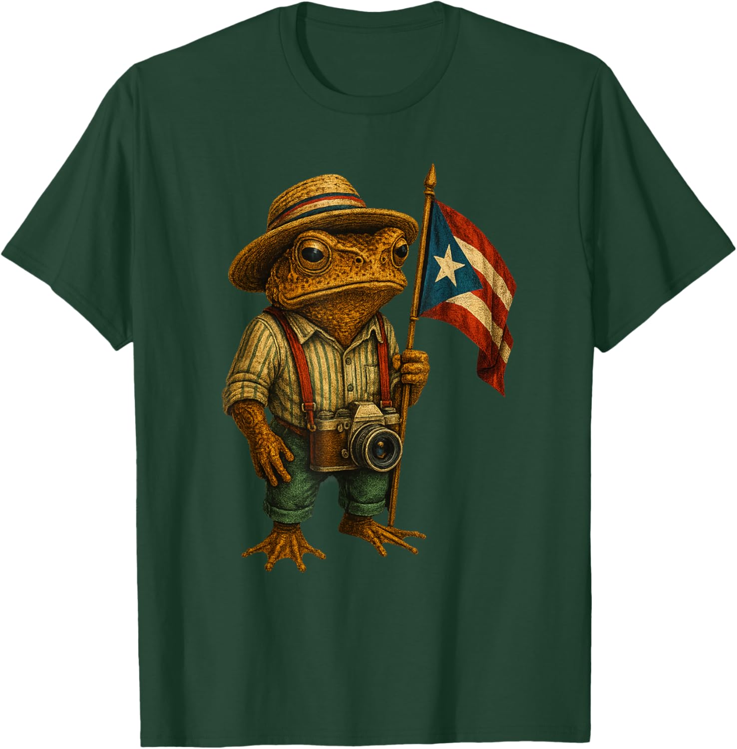 Coqui Frog Puerto Rico Puerto Rican Flag Taino Boricua T-Shirt - T-Shirt | Forest