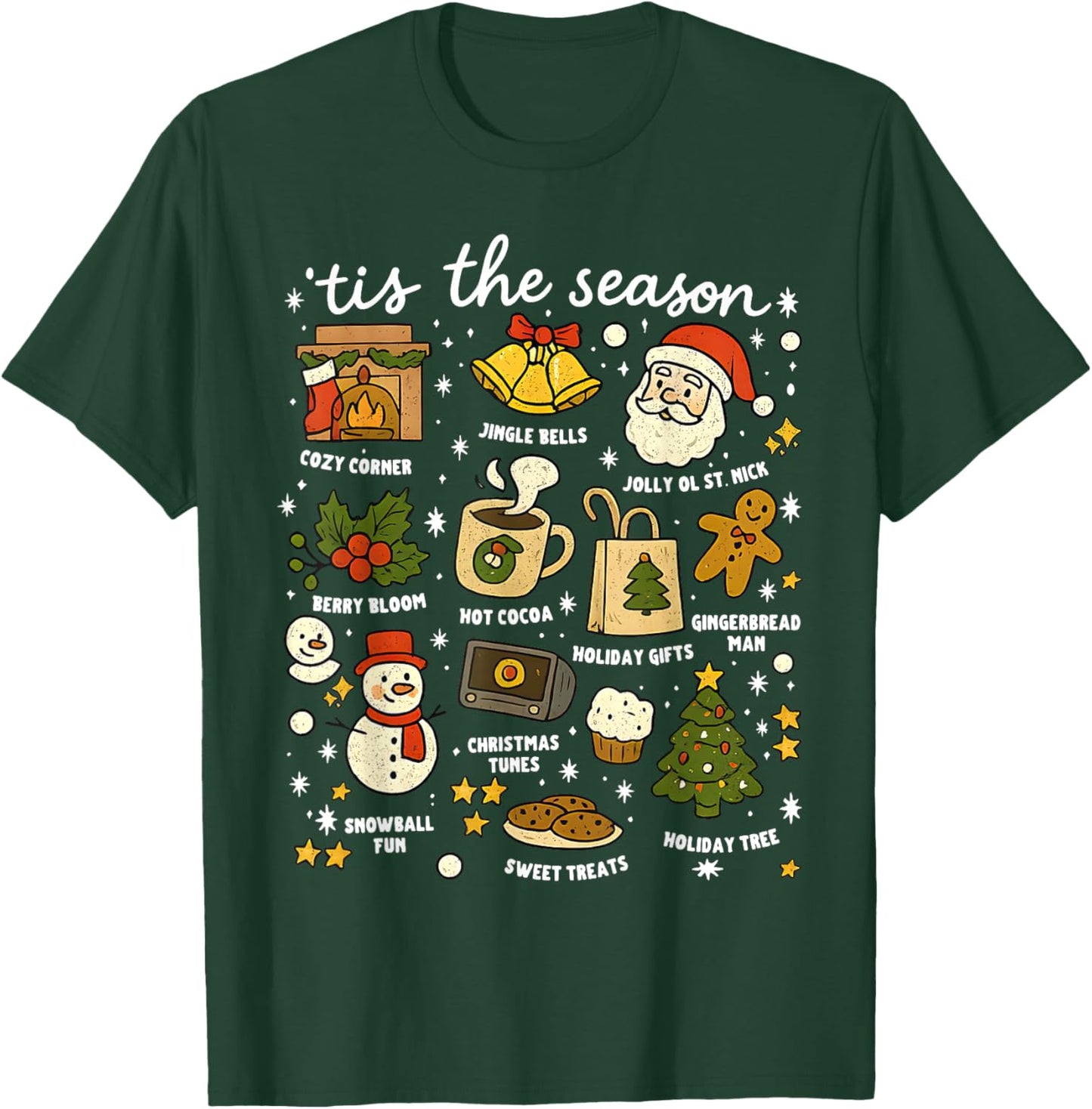 Christmas Tis The Season Vintage Funny Xmas Holiday Women T-Shirt - T-Shirt | Forest