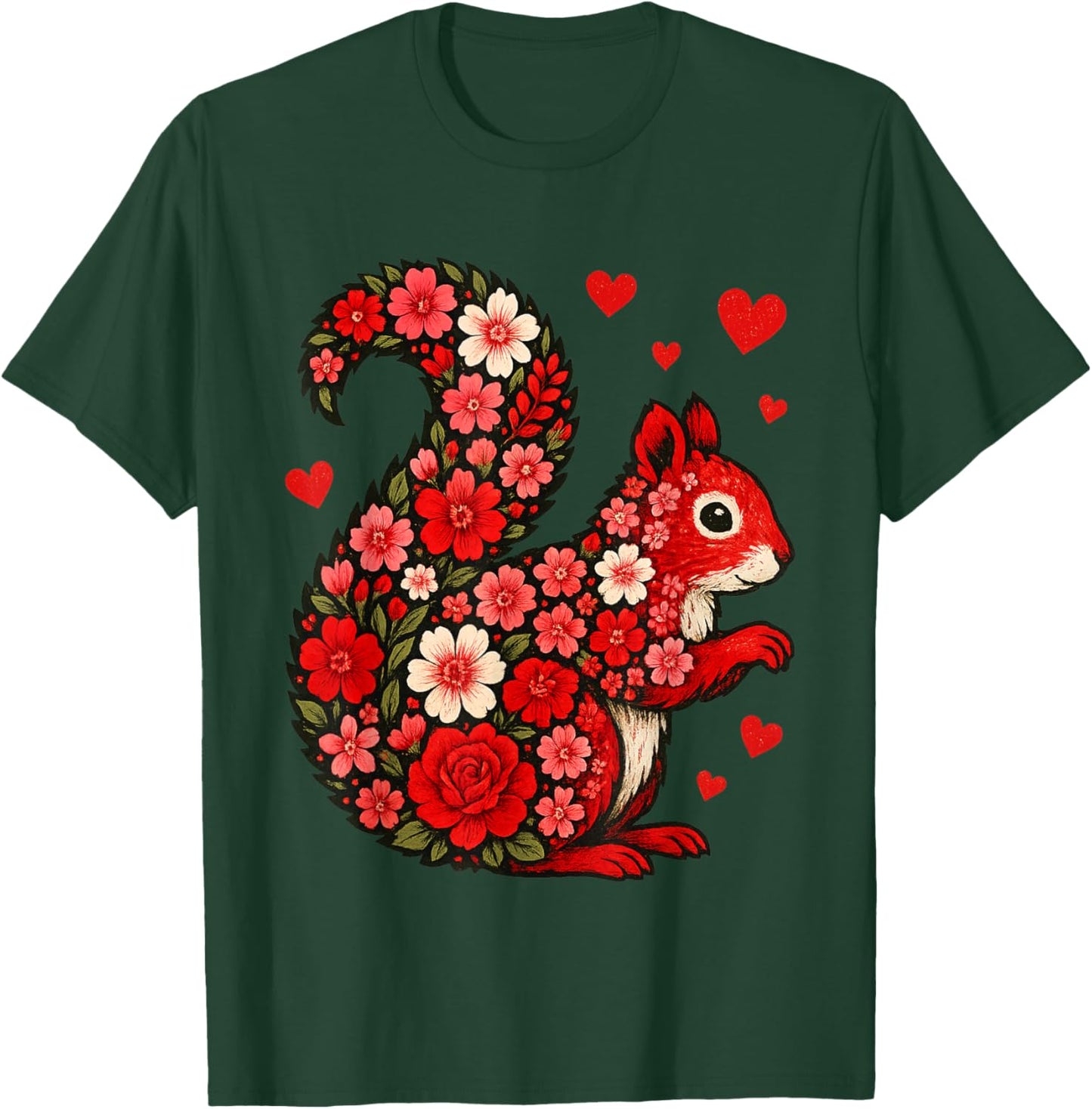 Cute Valentine Day Funny Girls Squirrel Valentines Day Women T-Shirt - T-Shirt | Forest