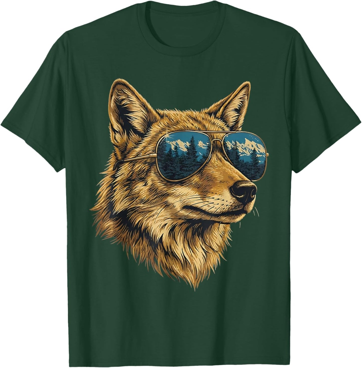 Cool Retro Coyote Sunglasses Wildlife Animal Boys Kids T-Shirt - T-Shirt | Forest