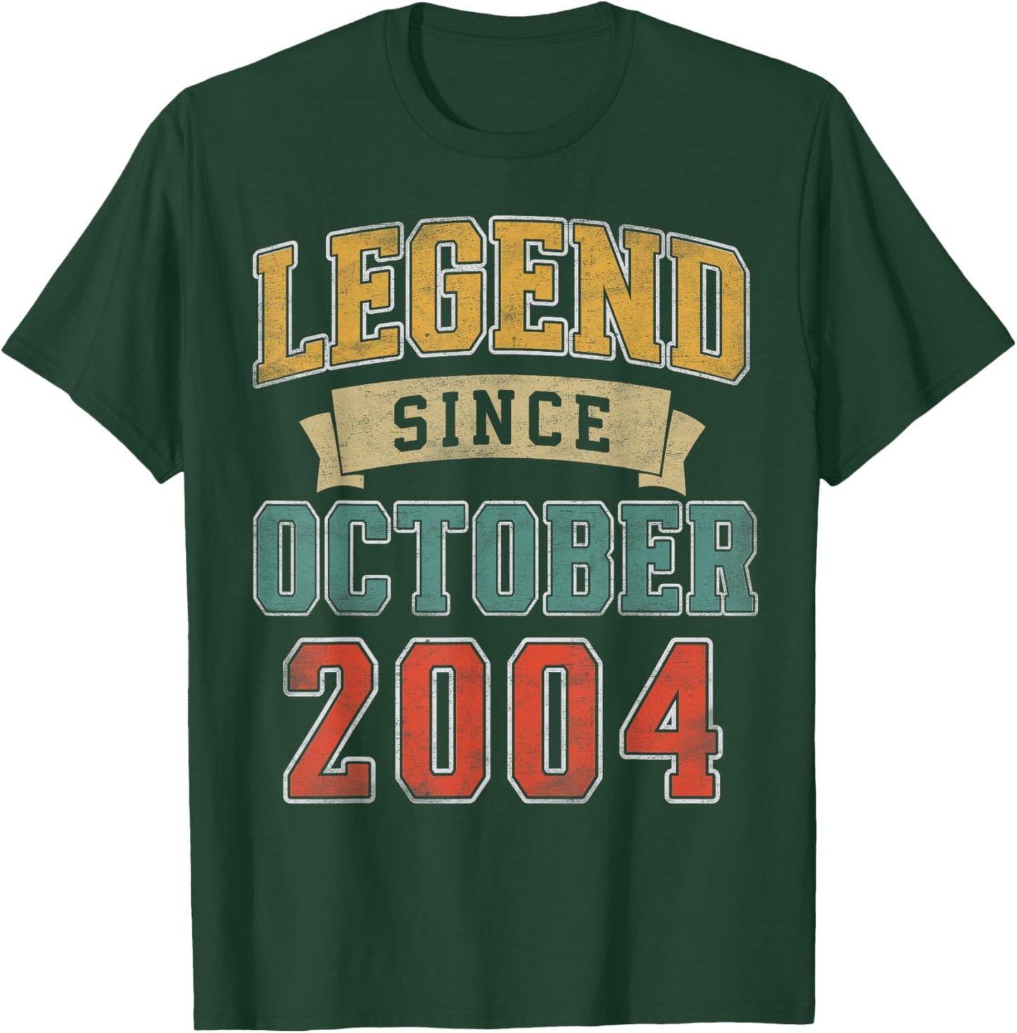Legend October 2004 21st Birthday Men Women 21 Year Old T-Shirt - T-Shirt | Forest