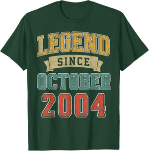 Legend October 2004 21st Birthday Men Women 21 Year Old T-Shirt - T-Shirt | Forest