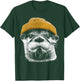 Retro River Otter Wearing Beanie Cute Otter Animal Art T-Shirt - T-Shirt | Forest