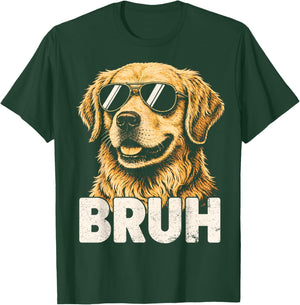 Bruh Golden Retriever Youth Boys Teen Cute Dog Meme T-Shirt - T-Shirt | Forest