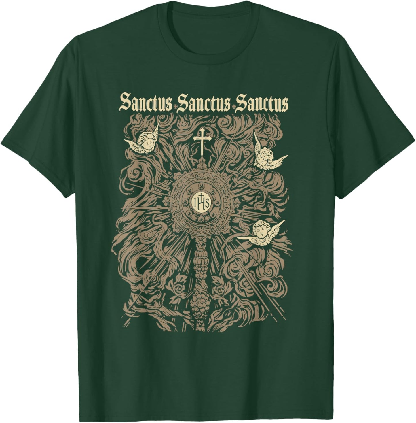 Sanctus Sanctus Sanctus Graphic Faith Apparel T-Shirt - T-Shirt | Forest