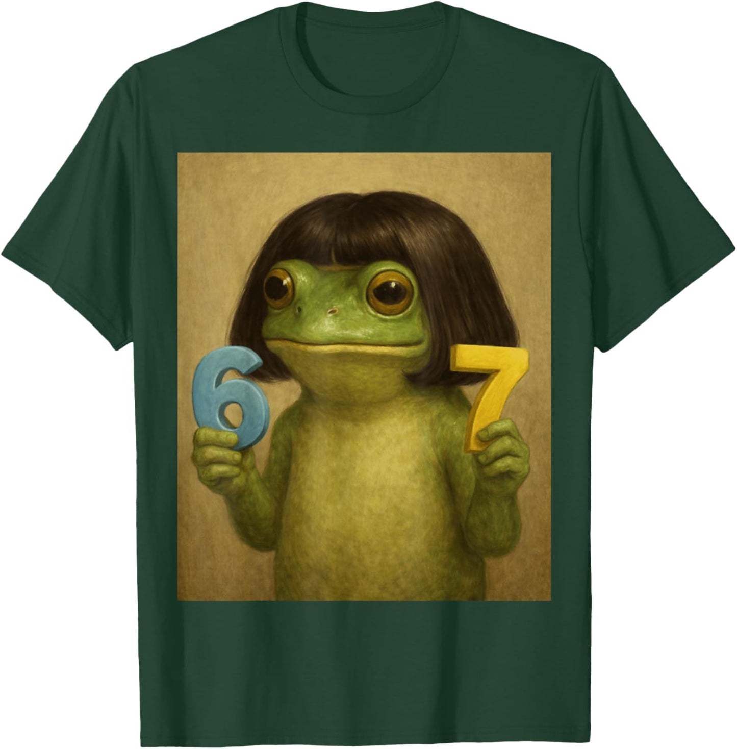 67 Frog with Bob Haircut Funny Gen Z Meme Brainrot Boys Kids T-Shirt - T-Shirt | Forest