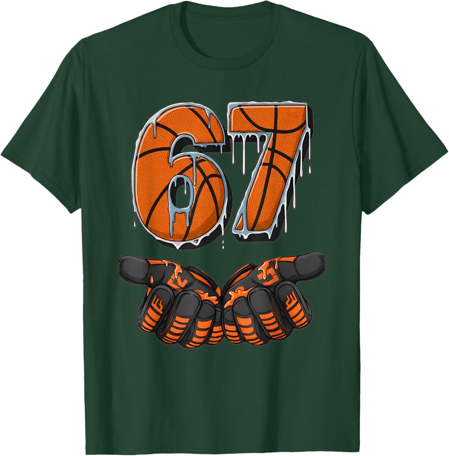 Gen Alpha Slang 67 Basketball Ice Cream Drip Six Seven T-Shirt - T-Shirt | Forest