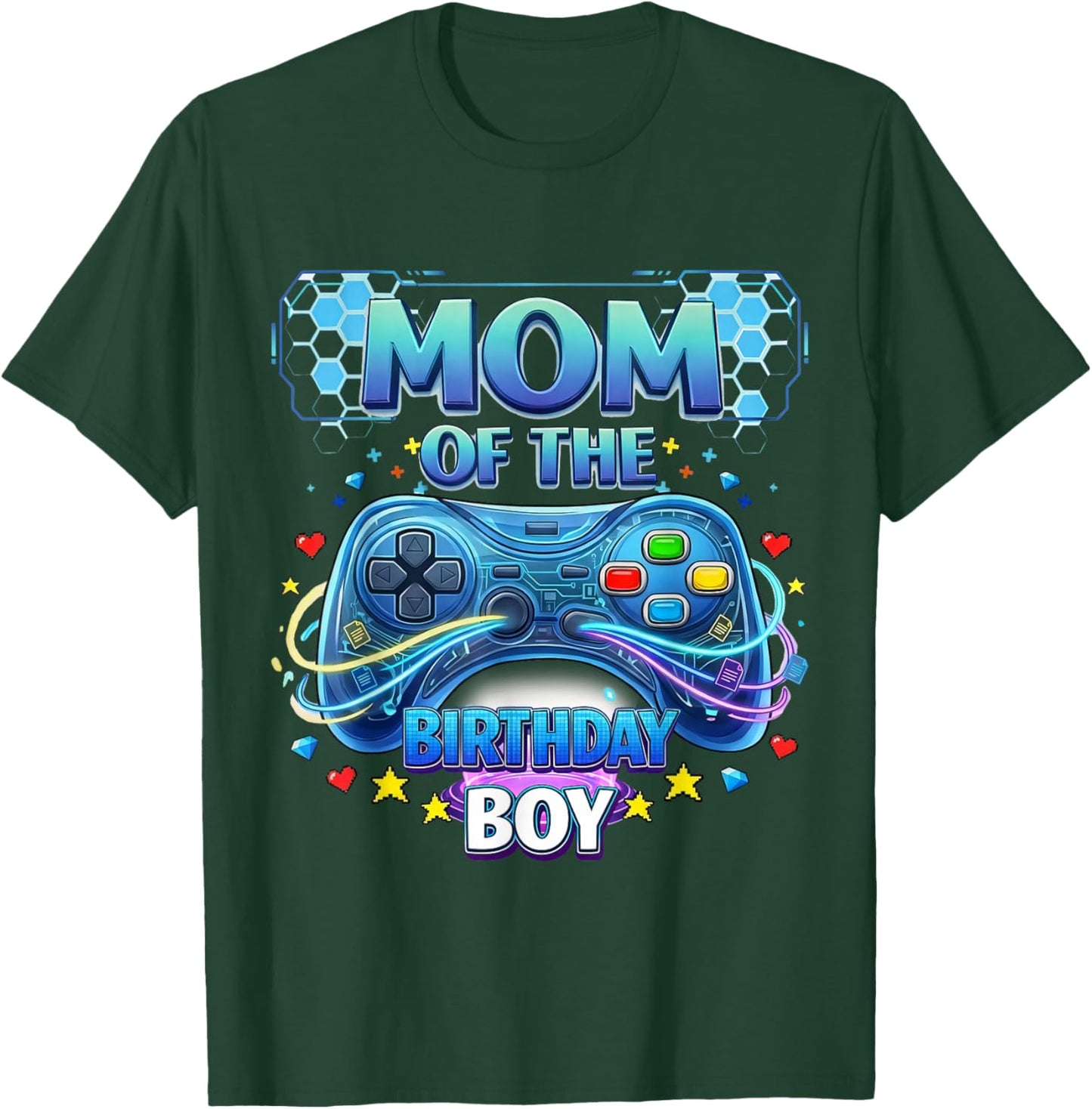 Mom of The Birthday Boy Matching Video Game Birthday Party T-Shirt - T-Shirt | Forest