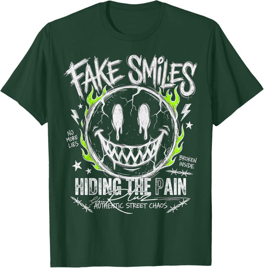 Aesthetic Vintage Streetwear Fashion Women Men Retro Smile T-Shirt - T-Shirt | Forest