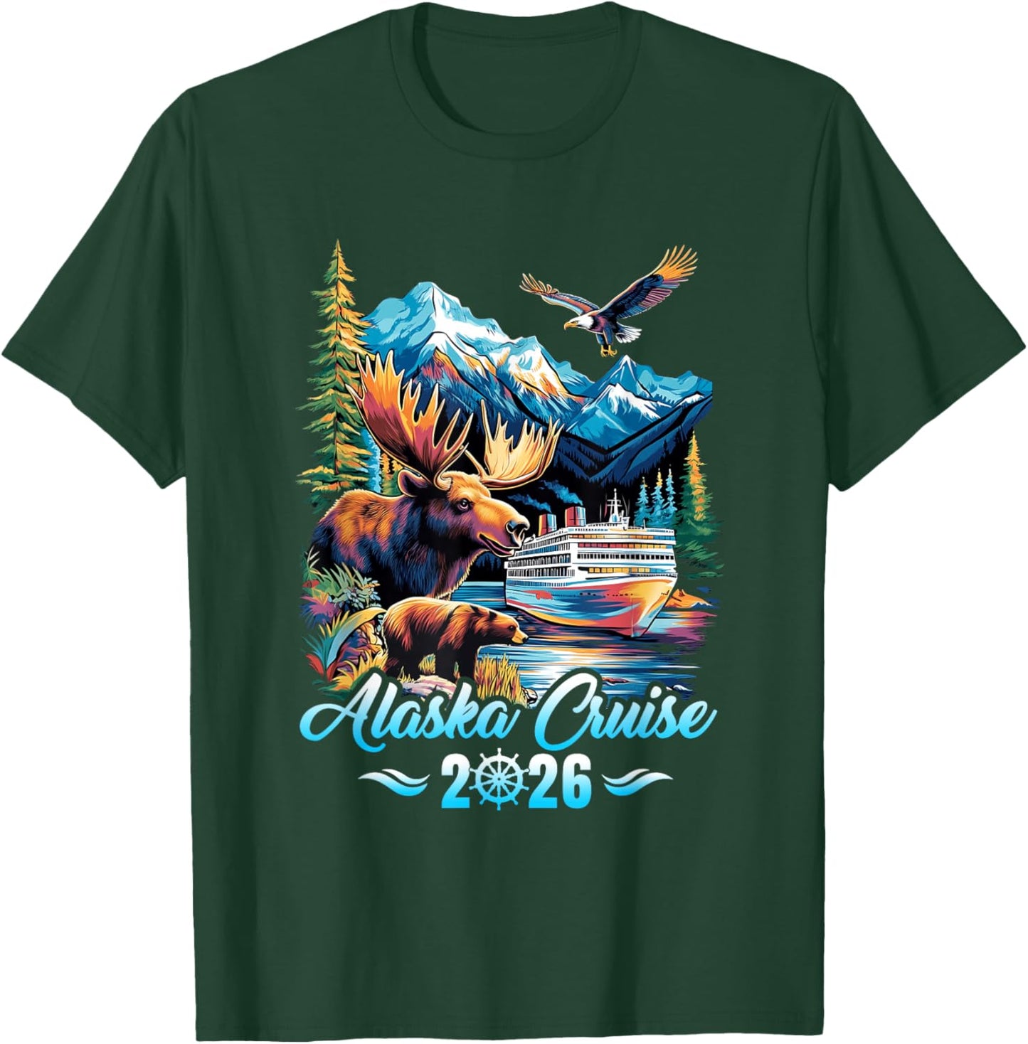 Alaska Cruise 2026 Matching Family Friends Group Alaskan T-Shirt - T-Shirt | Forest