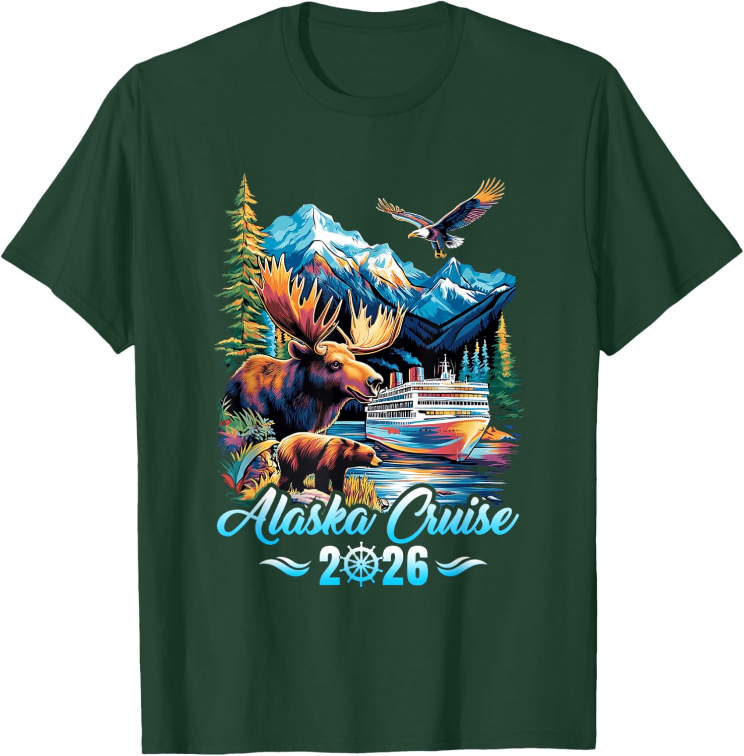 Alaska Cruise 2026 Matching Family Friends Group Alaskan T-Shirt - T-Shirt | Forest
