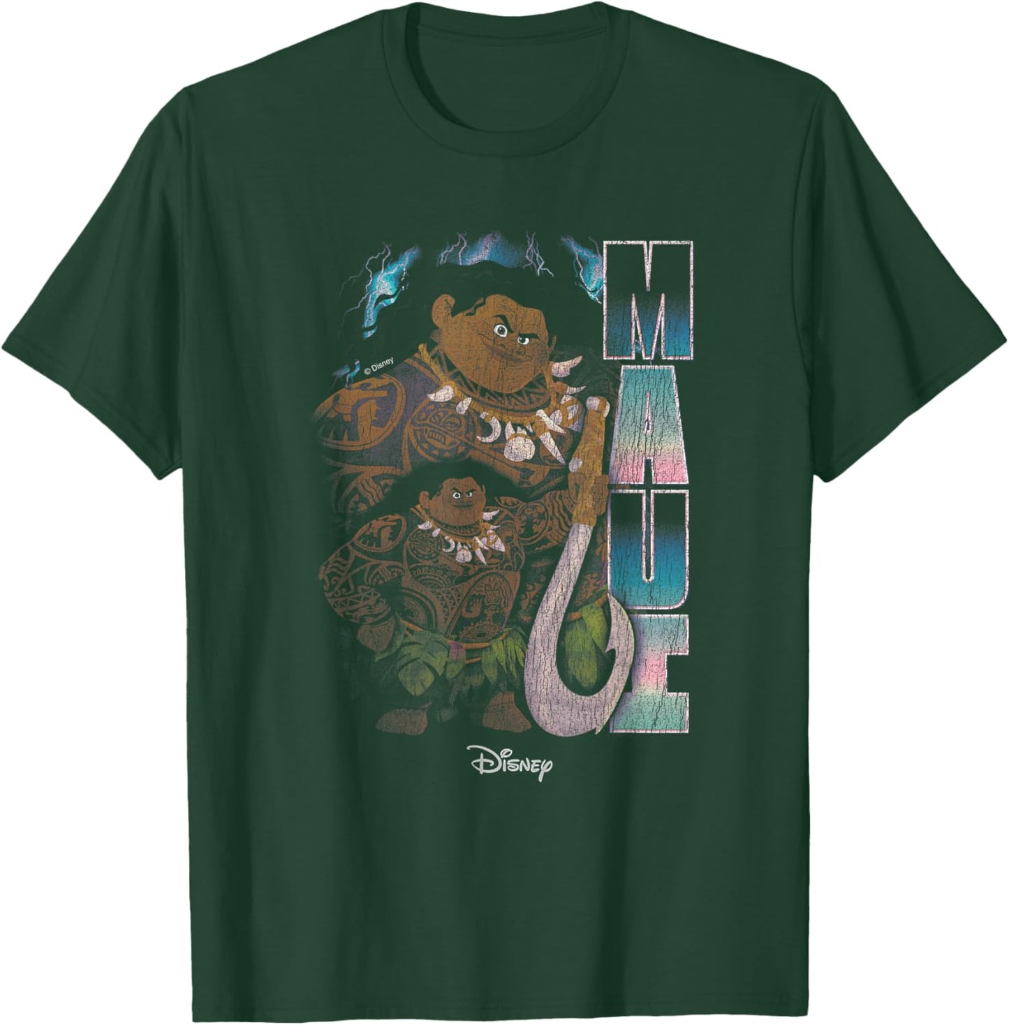 Disney Moana Maui Distressed T-Shirt - T-Shirt | Forest