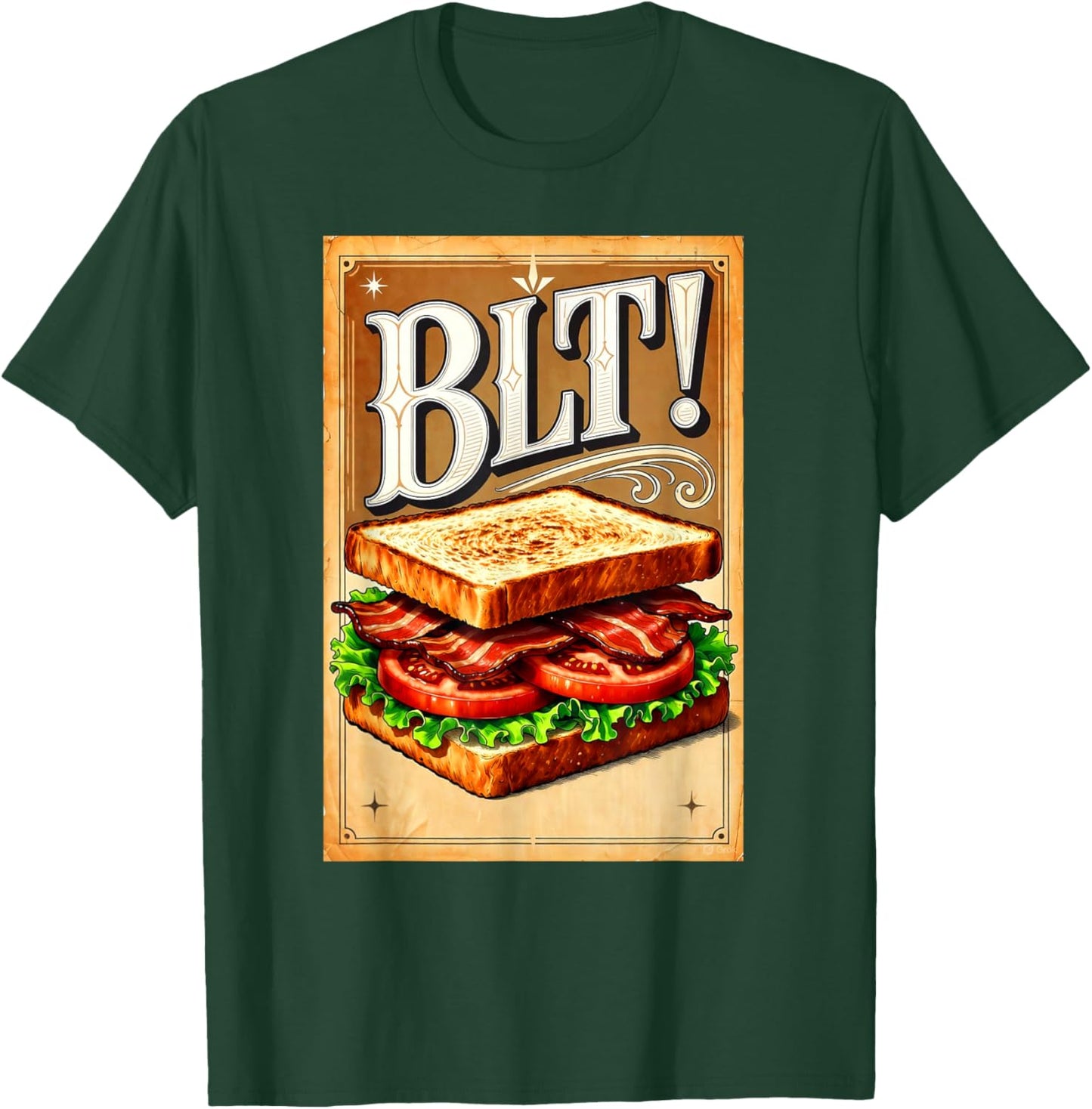 BLT Bacon Lettuce and Tomato Sandwich T-Shirt - T-Shirt | Forest