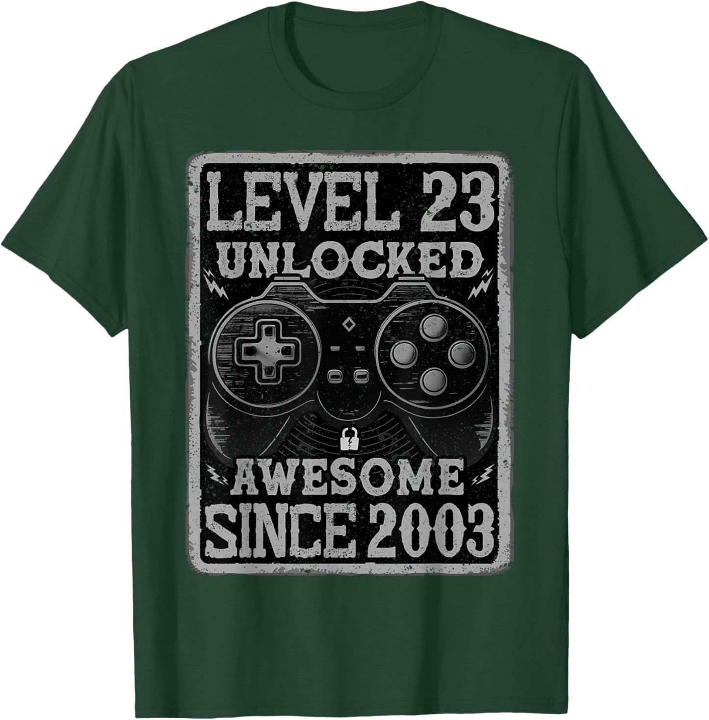Level 23 Unlocked Awesome Since 2003 23rd Birthday Gaming T-Shirt - T-Shirt | Forest