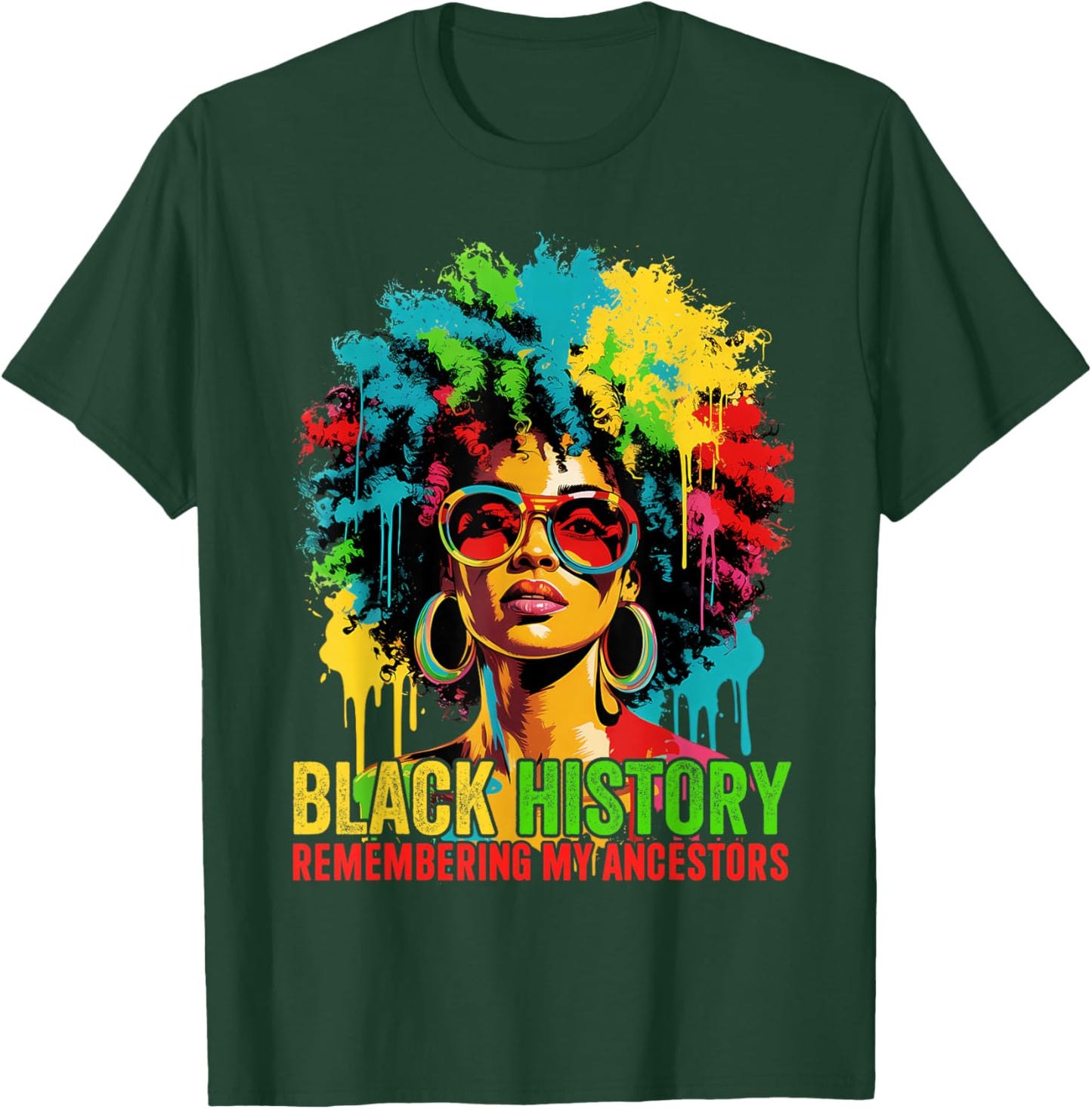 Black History Month Shirt Women Afro Black Women African T-Shirt - T-Shirt | Forest