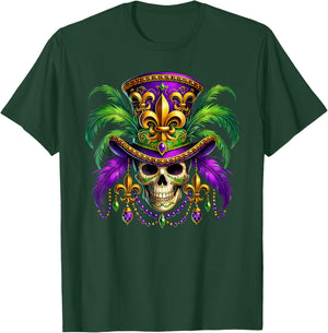 Mardi Gras Skull Top Hat New Orleans Witch Doctor Voodoo T-Shirt - T-Shirt | Forest