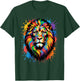 Colorful Lion Face Paint Splash Art T-Shirt - T-Shirt | Forest