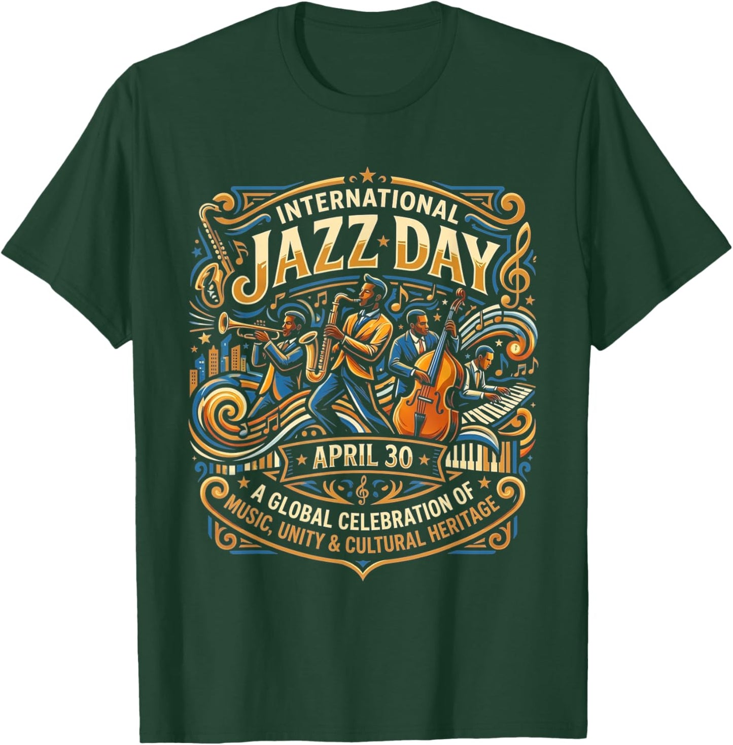 International Jazz Day T-Shirt - T-Shirt | Forest