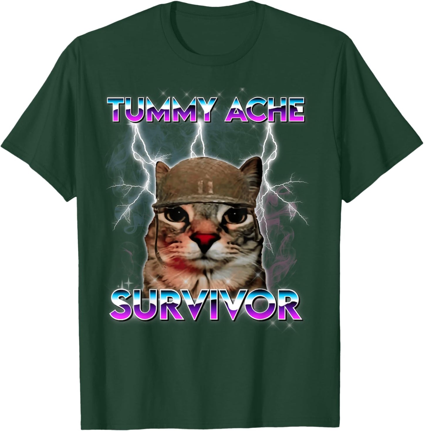 Funny Cat Meme I Survived Today's Tummy Ache T-Shirt - T-Shirt | Forest