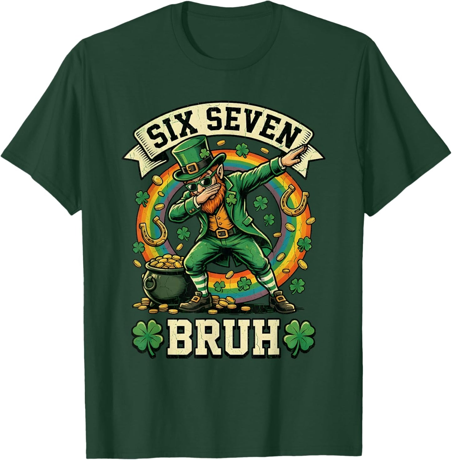 Bruh St Patricks Day Six Seven Kids Boys Men Women 67 Meme T-Shirt - T-Shirt | Forest
