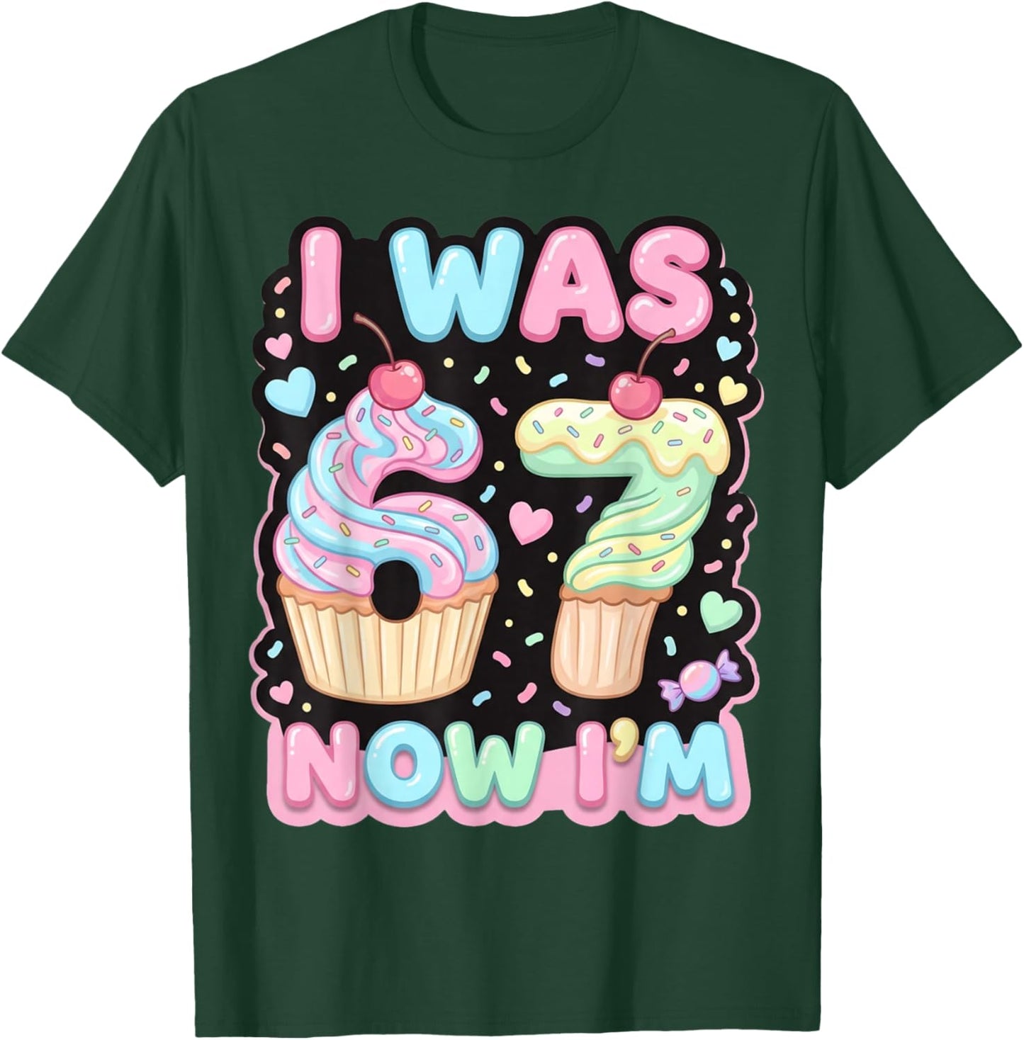 Six Seven Meme 7 Year Old Birthday Shirt was 6 Now I'm 7 T-Shirt - T-Shirt | Forest